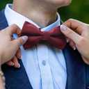 3 x Medsuo Men's Bow Tie, Pre-tied Bowtie Wave Bow Tie, Adjustable Neck Strap for Wedding Party Prom (Black)