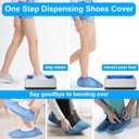 Shoe Covers Dispenser with 200pcs Disposable Shoe Covers Non Slip, Automatic Shoe Cover Machine,Fits Size Up to 11 US Men, for Home, Office, Factory, Supermarket, Silver