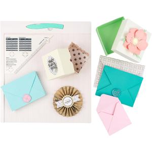 12x12" Scoring Board for Envelopes, Gift Boxes & Paper Crafts - Multi-Purpose Scoreboard with Bone Folder & Triangular Guide - Envelope Maker Paper Folding Tool for Card Making, Scrapbooking Supplies