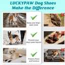LUCKYPAW Dog Shoes for Large Medium Dogs, Breathable Dog Boots for Hot Pavement, Paw Protectors for Summer Walking Hiking Winter Snow Outdoor, No Slip Reflective Booties for Hardwood Floor-Black, 8