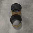 DecMode 11"W, 32"H Gold Metal Planter with Removable Stand (2 Count)