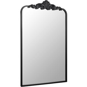 Ruomeng Traditional Wall Mirror, Black Bathroom Mirror Baroque Inspired Wall Dcor, Accent Mirror for Vanity Entryway and Living Room, 19 x 30.5