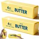 2 Pack Novelty Squeeze Stress Ball, Realistic Butter Shaped Fidget Toy, Slow Rebound Gel Stress Reliever for Adults, Office Desk Decor