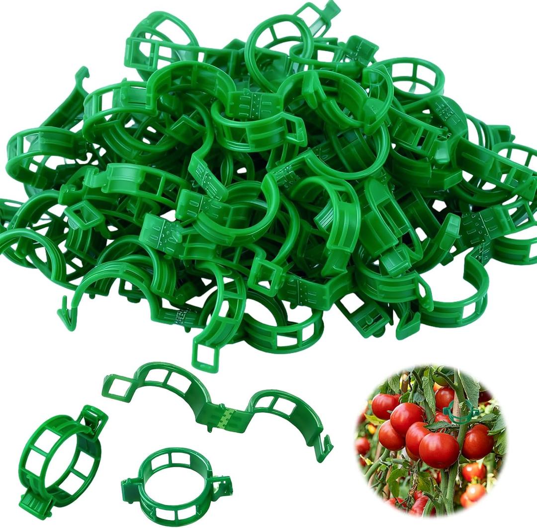 300 PCS Green Plant Fixing Clips,Plant Support Clips, Tomato Clips, Plastic Trellis Clips,Garden Clip for Fixing Stem and Vine