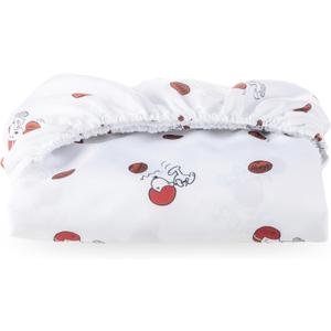 Berkshire Blanket Peanuts Fitted Sheet Queen Size, Cute Character Snoopy Microfiber Sheet with Deep Pocket, Soft and Breathable, Snoopy Football Fun Sheet White
