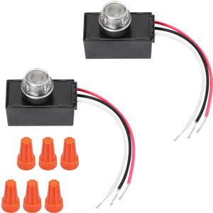 2 Pack Dusk to Dawn Sensor for Outdoor Lighting 120-277V, Photoelectric Switch Photocell Light Sensor