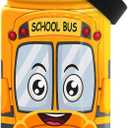 School Bus Water Bottle - Kids Water Bottle with Straw Lid - 12 Oz Insulated Stainless Steel Water Bottles for Kid Boys - Travel Cup for School Sports