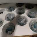 Sputnik Glass Chandelier, Modern 10 Lights Pendant Light Fixture, Mid-Century Blue Glass Hanging Light for Dining Room Living Room