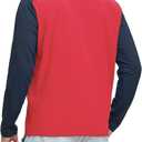 M MAELREG Quarter Zip Pullover Men Moisture Wicking Micro Fleece Performance Raglan Collarless Golf Sweatshirts for Men (Red, L)