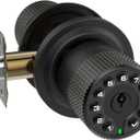 Keypad & Key Smart Door Lock, 50 User Codes, Waterproof, Auto Lock - Matte Black