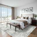 Area Rugs 9x12 Living Room - Washable Rug Modern Abstract Soft Large Neutral Non-Slip Carpet Indoor Floor Stain Resistant Thin Carpets for Bedroom Dining Room Farmhouse Nursery Home Office Grey