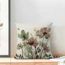 Spring Floral Pillow Covers 20x20 Inches Set of 2 Sage Green Brown Floral Throw Pillow Cover Outdoor Rustic Summer Flower Decor Pillowcase Farmhouse Decorative Cushion Cover for Home Sofa