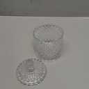 Colorful Home Decorative Jar Qtips Holder Dispenser Glass Storage Container Bathroom Counter Vanity Organizer for Bath Salts/Swabs/Rounds Makeup Sponges Toothpick Jewelry(Transparent,10 oz,)2 PC