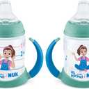 NUK Learner Cup, Ms. Rachel, 5 oz, 6+ Months, 2 Pack  Soft Spout, Easy-Grip Handles, BPA Free, Spill Proof Transition Sippy Cup