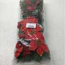 Hotop 6 Pcs Christmas Artificial Poinsettias Florals 19.6 Inch Large Christmas Poinsettia Decorations Red Green Christmas Flower Picks Stem for Christmas Tree Ornament Wreath DIY Xmas Party Decor