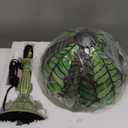 Tiffany Table Lamp Brown Green Leaf Style Stained Glass Desk Lamp 12X12X21 Inches Reading Light