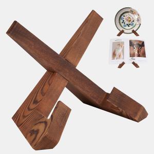 Cookbook Stand Holder for Kitchen Display - Wooden Recipe Book Stand, Kitchen Countertop Organizer for Cookbooks, Bookends for Recipe, Cooking Book Holder, Cookbook Display Shelf Organizer