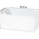 Ytteve 6 Pack White Stackable Plastic Storage Bins with Lids & Handles, Durable - 4 Large (14.4"x10.2"x6.3") & 2 Medium (11.8"x8"x4.7"), Multi-size for Closet, Shelves, Drawers, Home & Office