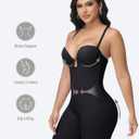 SHAPESHE Backless Shapewear for Women Low Back Strapless Tummy Control Bodysuit Deep U Plunge Butt Lifter Full Body Shaper Fajas Moldeadoras Black M