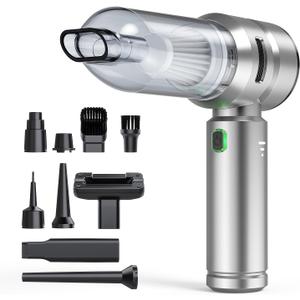 Car Vacuum, 3 Suction Modes,Portable Mini Cordless Cleaner with 21000pa Suction Power, Type-C Charge, Handheld Vacuum for Home, Car, Office Desk, Keyboards (Mysterious Silver)