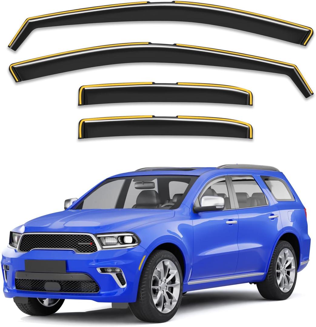 in-Channel Window Visors Rain Guards for Dodge Durango 2011-2026