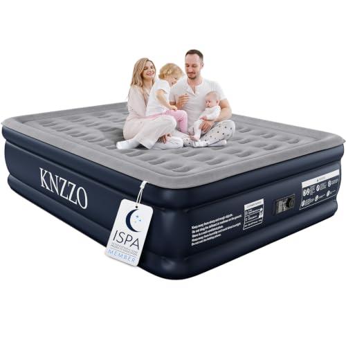 KNZZO Queen Air Mattress with Built in Pump, 18 Inch Inflatable Bed, 800lb
Blow Up Mattress, Advanced Coil-Beam Support, 3 Mins Inflation, 35% Thicker Pvc, Soft Waterproof Flocked Top, 10-Year Support