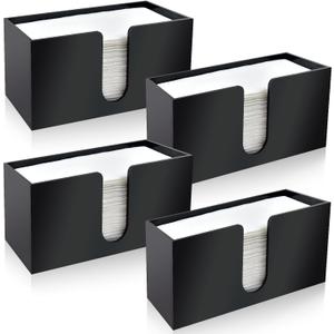 Paper Towel Holder Countertop, Black Acrylic Napkin Dispenser, Multifold Paper Towel Dispenser for Z-fold C-fold MultiFold Trifold-Bathroom Toilet Kitchen Restaurant (4)