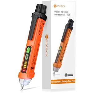 Neoteck Non-Contact AC Voltage Tester Pen, AC 12-1000V, LED Flashlight, Buzzer Alarm for Live/Null Wire Judgment