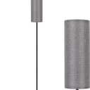 FRIDEKO HOME Grey Shade Floor Lamp, Simple Design with Foot Pedal Switch, Small Tall Lamps for Living Room Bedroom Office, Corner Floor Stand Light with Black Pole Lamp (No Bulb/No Remote)