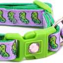 Pickle Cat Collar with Bell | Safety Breakaway Collar | Adjustable Large Size or Kitten Collar (Small(10lbs & Less), Purple)