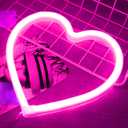 Pink Heart Neon Sign, Battery Operated or USB Powered LED Neon Light for Party, Cute Valentine's Day Decor and Gift Home Decoration Lamp, Table & Wall Decoration Light, Mother's Day Gift and Kids Gift