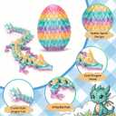 12PCS 3D Printed Crystal Dragon & Egg Set - 12 Unique Colors - 5.12 Inch Glitter Dragons with 2.36 Inch Surprise Eggs - Blind Box Collectible Toys for Adults - Fantasy Party Favors Gift