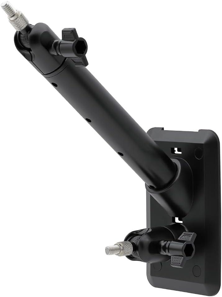 Holicfun 2-in-1 Wall Mount for Ring, Arlo, and Cameras & Solar Panels with 1/4"-20 Screw Hole - Black