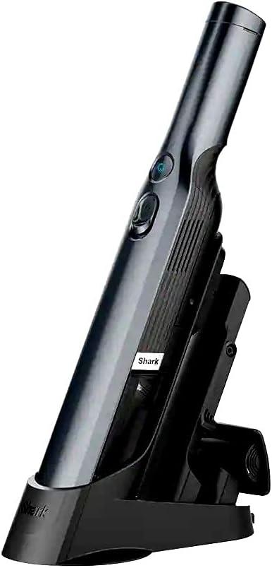 Shark WV201 WANDVAC Handheld Vacuum Lightweight at 1.4 Pounds with Powerful Suction, Charging Dock, Single Touch Empty and Detachable Dust Cup (WV201BLK Black)