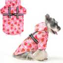BEAUTYZOO Dog Raincoat Hooded with Harness Built-in for Small Medium Large Dogs Girls Boys, Dog Rain Jacket Slicker Poncho, Waterproof Dog Rain Coat Clothes for Winter Rainy Snowy Days, Pink M