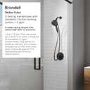 Brondell Nebia Yuba HaloNetic Double Dock Magnetic Handheld Shower Head, 60" Stainless Steel Hose, 5-Setting, Matte Gold