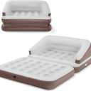 Full Size Air Mattress for Inflatable Portable Blow Up Mattress Sofa Bed with Flocked top-Double Air Couch for Tent Camping(Camel)