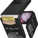 Shorogyt for Samsung Galaxy Z Flip 4 Wallet Case with Card Holder - Designer Space Pattern Kickstand Clasp Back Flip Folio Leather Phone Cases for Z Flip 4 for Women Men Girls