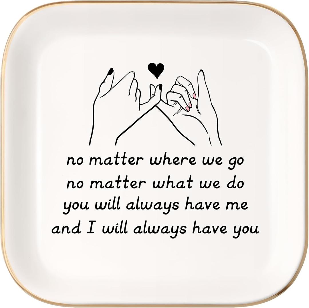 Friend Gifts for Women - Christmas Birthday Gifts for Close Female Friends - Unique Friendship Bestie Gifts Ceramic Ring Dish
