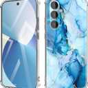for Samsung Galaxy A57 Case 5G Flowers and Marble Slim Anti-Drop Shockproof Protective Soft Shockproof Clear Phone Protective Covers 6.7 Inch for Women (Golden Tides)