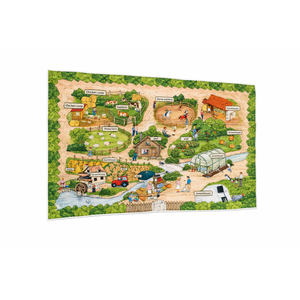 4x6 Ft Farm Village Series Educational Kids Rug