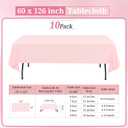 10 Pack Pink Tablecloths for 8ft Rectangle Tables 60 x 126 Inch - Polyester Table Cover Stain and Wrinkle Resistant Washable Fabric Table Clothes for Wedding Party Banquet Reception Restaurant