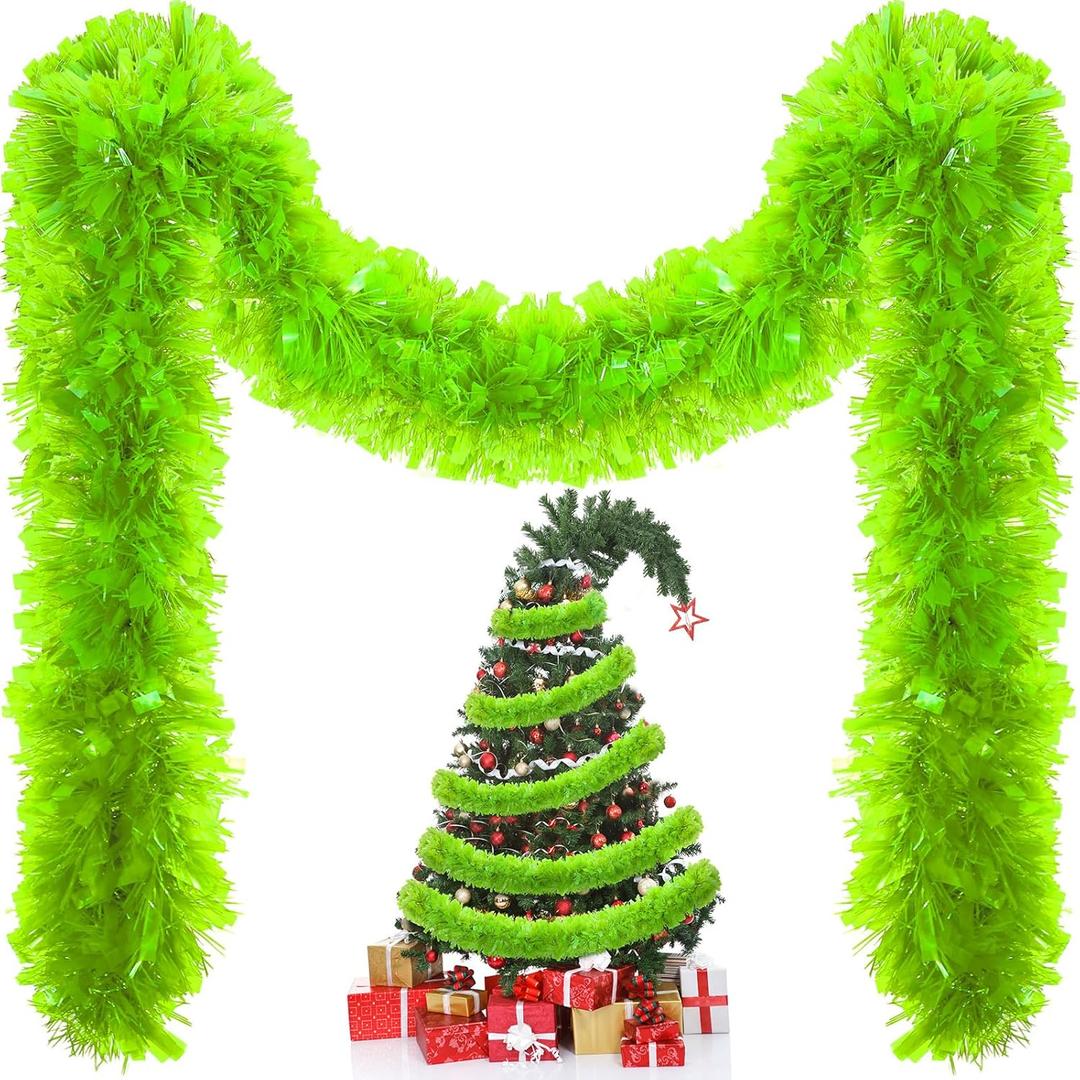 Riceshoot 131.23 ft Metallic Tinsel Garland Twist Hanging Glittering Tree Garlands for Easter Spring Decoration(Fresh Color)
