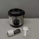 Electric Rice Cooker with One Touch for Asian Japanese Sushi Rice, 5-Cup Uncooked with Stainless Steel Inner Pot, Removable Inner Cover and Steamer, Silver