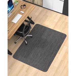 Blvornl Office Chair Mat for Hardwood Floor, 35.4"*47.2" Desk Computer Mat for Hard Wood, Large Anti-Slip Hard Floor Protector Rolling Chair Mat, PVC Desk Rug for Office Black