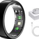 Smart Ring with Wireless Charging Bay - Black - Size 10 - Sleep Tracking Wearable - Heart Rate - Oxygen Monitoring - Fitness Tracker - Hand Gesture Brush Tiktok - Up to 9 Days of Battery Life