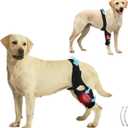 KitchMingle Dog Rear Leg Knee Brace with Side Stabilizers  ACL Support, Arthritis & Knee Dislocation Relief, Extra Stability, Warm Joints & Pain Reduction  Fits ≥7.5 Inches(L)