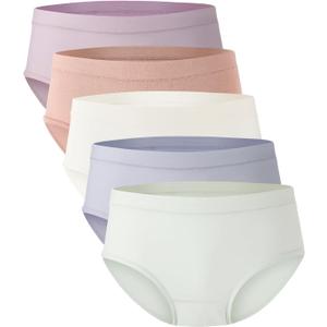 BAMBOO COOL Womens Underwear, Moisture-Wicking Briefs, Soft and Breathable Panties, Mid Waist, 5-Pack (XX-Large)