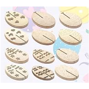 2 x 
Novabright 24 Pcs DIY 3D Wooden Easter Eggs Ornaments Crafts Unfinished Slices for Painting Spring Easter Egg Cutouts Craft DIY Blank Decorations (Rabbit)