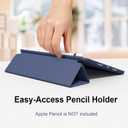 Case for iPad 10.2 2021/2020/2019, Smart Lightweight Trifold Stand Cover, Auto Sleep/Wake Soft TPU Pencil Holder Case for iPad 10.2 inch 9th/8th/7th Generation - Navy Blue